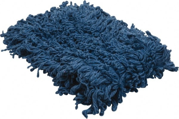 PRO-SOURCE - 36" Long x 5" Wide Yarn Blend Dust Mop Head - Snap-On, Blue, Looped Head - Exact Tooling