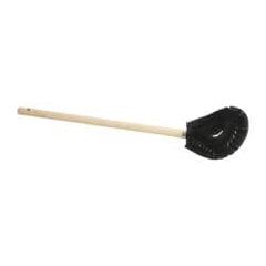 Made in USA - 15" OAL Toilet Bowl Brush - Nylon Bristles, 15" Wood Handle, Black - Exact Tooling