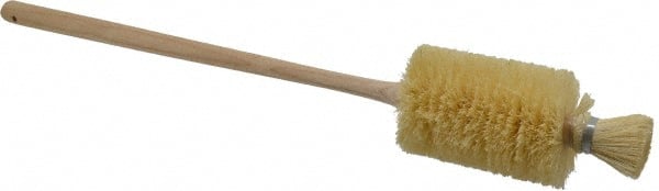 Made in USA - 21" OAL Toilet Bowl Brush - Tampico Bristles, 12" Wood Handle, White - Exact Tooling