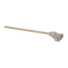 Made in USA - 21" OAL Toilet Bowl Brush - Cotton Bristles, 12" Wood Handle, Light Gray - Exact Tooling