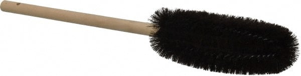 PRO-SOURCE - 3" Diam Bristle Tube Brush - 16" OAL, 6" Head Length, Wood Handle - Exact Tooling