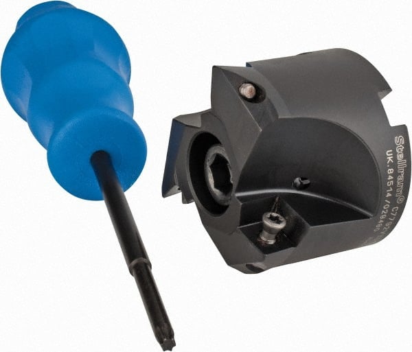 Kennametal - 2" Cut Diam, 0.098" Max Depth, 3/4" Arbor Hole, 3 Inserts, XD 12 Insert Style, Indexable Copy Face Mill - C7792VXD12-A2.00Z03R Cutter Style, 1.574" High, Through Coolant, Series 7792 - Exact Tooling