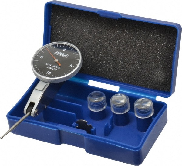 Fowler - 0.0005 Inch Dial Graduation, Dial Test Indicator - 1-1/2 Inch Black Dial, 0-10-0 Dial Reading - Exact Tooling