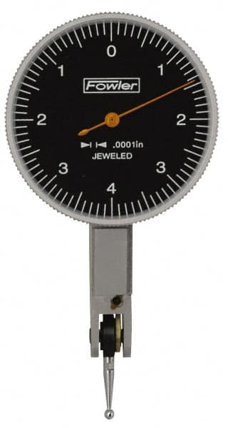 Fowler - 0.0001 Inch Dial Graduation, Dial Test Indicator - 1 Inch White Dial, 0-4-0 Dial Reading - Exact Tooling