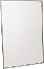 Made in USA - 24 Inch Wide x 36 Inch High, Theft Resistant Rectangular Glass Washroom Mirror - Stainless Steel Frame - Exact Tooling