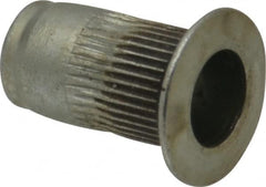 Made in USA - #6-32, 0.265 Insert Diam, 0.47" OAL, Sealed Head Open End Threaded Insert - 0.2656" Hole Diam, 0.39" Head Diam, 1008/1010 Steel, Clear Protective Coating & Zinc Yellow Dichromate Finish - Exact Tooling