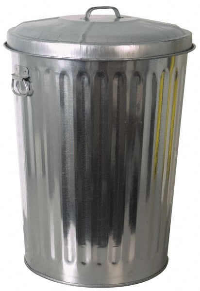 PRO-SOURCE - Galvanized Metal Pail with Lid - Galvanized Metal, 23-1/2" High - Exact Tooling