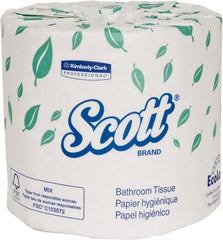Scott - 4" Sheet Width, Standard Roll Toilet Tissue - 1,210 Sheets per Roll, Single Ply, White, Recycled Fiber - Exact Tooling