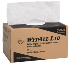 WypAll - Dry Shop Towel/Industrial Wipes - Pop-Up, 10-1/2" x 9" Sheet Size, White - Exact Tooling
