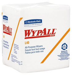 WypAll - L40 1/4 Fold General Purpose Wipes - Poly Pack, 12" x 12-1/2" Sheet Size, White - Exact Tooling