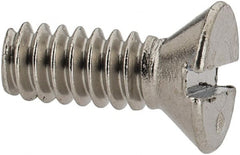 Value Collection - #6-32 UNC, 3/8" OAL Slotted Drive Machine Screw - Flat Head, Grade 316 Stainless Steel, Uncoated, Without Washer - Exact Tooling