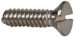 Value Collection - #6-32 UNC, 1/2" OAL Slotted Drive Machine Screw - Flat Head, Grade 316 Stainless Steel, Uncoated, Without Washer - Exact Tooling