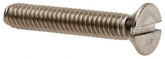 Value Collection - #8-32 UNC, 1" OAL Slotted Drive Machine Screw - Flat Head, Grade 316 Stainless Steel, Uncoated, Without Washer - Exact Tooling