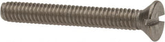 Value Collection - #8-32 UNC, 1-1/4" OAL Slotted Drive Machine Screw - Flat Head, Grade 316 Stainless Steel, Uncoated, Without Washer - Exact Tooling