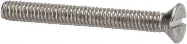 Value Collection - #8-32 UNC, 1-1/2" OAL Slotted Drive Machine Screw - Flat Head, Grade 316 Stainless Steel, Uncoated, Without Washer - Exact Tooling