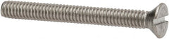 Value Collection - #8-32 UNC, 1-1/2" OAL Slotted Drive Machine Screw - Flat Head, Grade 316 Stainless Steel, Uncoated, Without Washer - Exact Tooling