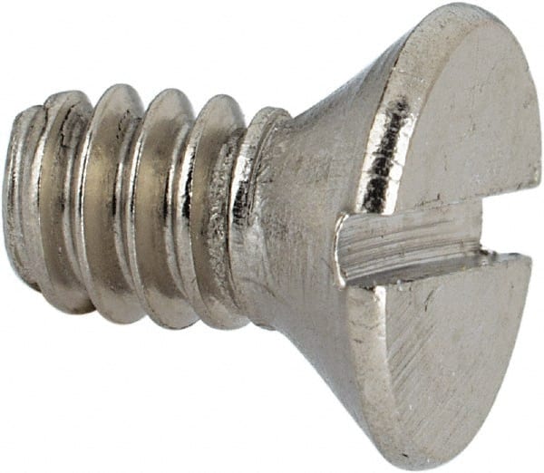 Value Collection - #10-24 UNC, 3/8" OAL Slotted Drive Machine Screw - Flat Head, Grade 316 Stainless Steel, Uncoated, Without Washer - Exact Tooling
