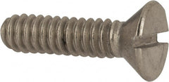 Value Collection - #10-24 UNC, 3/4" OAL Slotted Drive Machine Screw - Flat Head, Grade 316 Stainless Steel, Uncoated, Without Washer - Exact Tooling