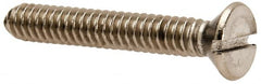 Value Collection - #10-24 UNC, 1-1/4" OAL Slotted Drive Machine Screw - Flat Head, Grade 316 Stainless Steel, Uncoated, Without Washer - Exact Tooling