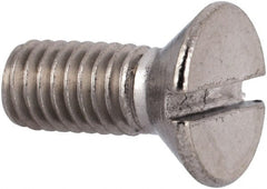Value Collection - #10-32 UNF, 1/2" OAL Slotted Drive Machine Screw - Flat Head, Grade 316 Stainless Steel, Uncoated, Without Washer - Exact Tooling