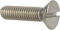 Value Collection - #10-32 UNF, 3/4" OAL Slotted Drive Machine Screw - Flat Head, Grade 316 Stainless Steel, Uncoated, Without Washer - Exact Tooling