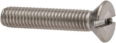 Value Collection - #10-32 UNF, 1" OAL Slotted Drive Machine Screw - Flat Head, Grade 316 Stainless Steel, Uncoated, Without Washer - Exact Tooling