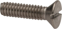 Value Collection - 1/4-20 UNC, 1" OAL Slotted Drive Machine Screw - Flat Head, Grade 316 Stainless Steel, Uncoated, Without Washer - Exact Tooling
