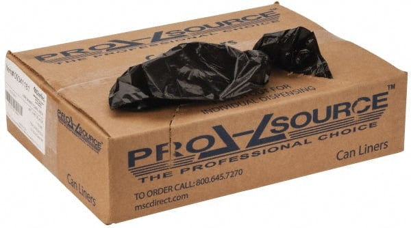 PRO-SOURCE - 1 mil Thick, Heavy-Duty Trash Bags - 40" Wide x 46" High, Black - Exact Tooling