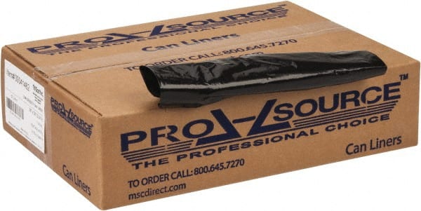 PRO-SOURCE - 1 mil Thick, Heavy-Duty Trash Bags - 38" Wide x 58" High, Black - Exact Tooling