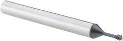 Iscar - #6-32 UNC, 0.1" Cutting Diam, 3 Flute, Solid Carbide Helical Flute Thread Mill - Internal Thread, 2-1/2" OAL, 1/4" Shank Diam - Exact Tooling