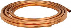 Mueller Industries - 20' Long, 1/2" OD x 3/8" ID, Copper Seamless Tube - 0.035" Wall Thickness, 0.198 Ft/Lb - Exact Tooling