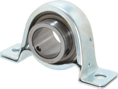 Browning - 1-3/16" ID, 4-5/8" OAL x 2-19/32" OAH Pillow Block - 2,567 Lb Static Cap, 4,381 Lb Dyn Cap, 3-3/4" Btw Mnt Hole Ctrs, 1-5/16" Base-to-Ctr Ht, Stamped Steel - Exact Tooling