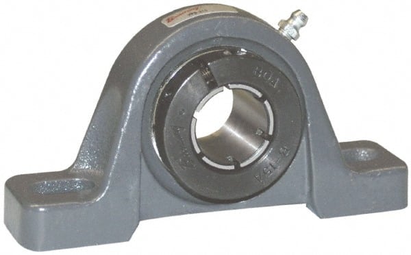Browning - 15/16" ID, 5-1/2" OAL x 2-13/16" OAH Pillow Block - 1,651 Lb Static Cap, 2,801 Lb Dyn Cap, 4-1/8" Btw Mnt Hole Ctrs, 1-7/16" Base-to-Ctr Ht, Cast Iron - Exact Tooling