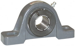 Browning - 15/16" ID, 5-1/2" OAL x 2-13/16" OAH Pillow Block - 1,651 Lb Static Cap, 2,801 Lb Dyn Cap, 4-1/8" Btw Mnt Hole Ctrs, 1-7/16" Base-to-Ctr Ht, Cast Iron - Exact Tooling
