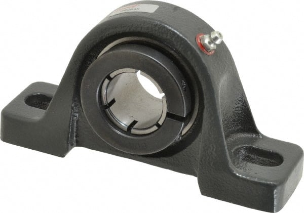 Browning - 1-3/16" ID, 6-3/16" OAL x 3-9/32" OAH Pillow Block Air Handling - 2,567 Lb Static Cap, 4,281 Lb Dyn Cap, 4-5/8" Btw Mnt Hole Ctrs, 1-11/16" Base-to-Ctr Ht, Cast Iron - Exact Tooling