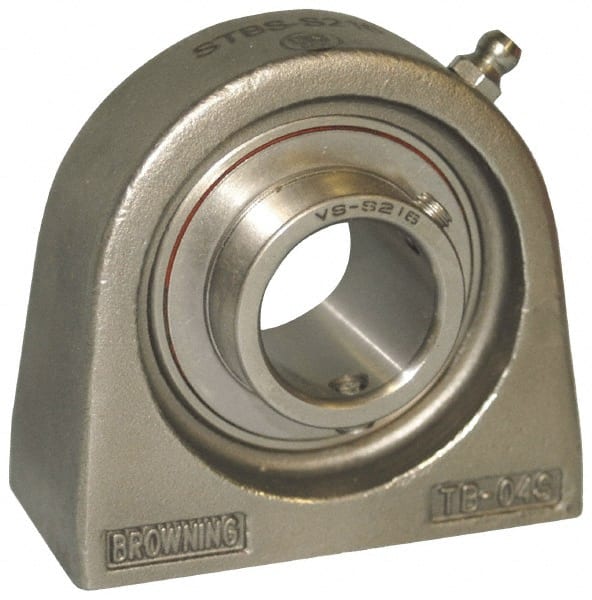 Browning - 3/4" ID, 2-7/8" OAL x 2-9/16" OAH Tapped Base - 1,444 Lb Static Cap, 2,611 Lb Dyn Cap, 2" Btw Mnt Hole Ctrs, 1-5/16" Base-to-Ctr Ht, Stainless Steel - Exact Tooling