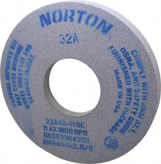Norton - 14" Diam x 5" Hole x 1-1/2" Thick, I Hardness, 46 Grit Surface Grinding Wheel - Aluminum Oxide, Type 5, Coarse Grade, 1,800 Max RPM, Vitrified Bond, One-Side Recess - Exact Tooling