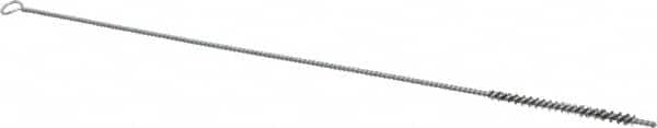 Schaefer Brush - 3" Long x 1/4" Diam Stainless Steel Long Handle Wire Tube Brush - Single Spiral, 15" OAL, 0.005" Wire Diam, 0.13" Shank Diam - Exact Tooling