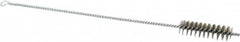 Schaefer Brush - 3" Long x 7/8" Diam Stainless Steel Long Handle Wire Tube Brush - Single Spiral, 15" OAL, 0.007" Wire Diam, 3/8" Shank Diam - Exact Tooling