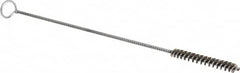 Schaefer Brush - 3" Long x 3/8" Diam Stainless Steel Long Handle Wire Tube Brush - Single Spiral, 27" OAL, 0.005" Wire Diam, 0.145" Shank Diam - Exact Tooling