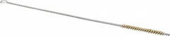 Schaefer Brush - 3" Long x 1/4" Diam Brass Long Handle Wire Tube Brush - Single Spiral, 27" OAL, 0.005" Wire Diam, 0.13" Shank Diam - Exact Tooling
