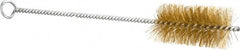 Schaefer Brush - 3" Long x 1-1/2" Diam Brass Long Handle Wire Tube Brush - Single Spiral, 27" OAL, 0.008" Wire Diam, 3/8" Shank Diam - Exact Tooling