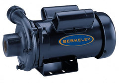 Berkeley - TEFC Motor, 230 Volt, 1 Phase, 2 HP, Cast Iron Straight Pump - 1-1/2 Inch Inlet, 1-1/4 Inch Outlet, 131 Max Head psi, Noryl Impeller - Exact Tooling