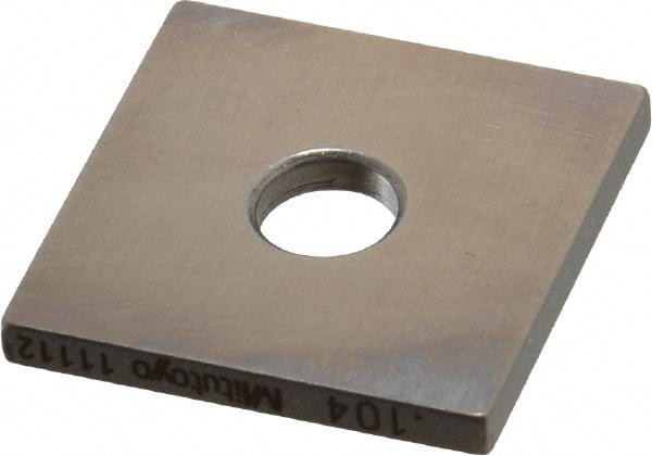 Mitutoyo - 0.104" Square Steel Gage Block - Accuracy Grade 0, Includes Certificate of Inspection - Exact Tooling