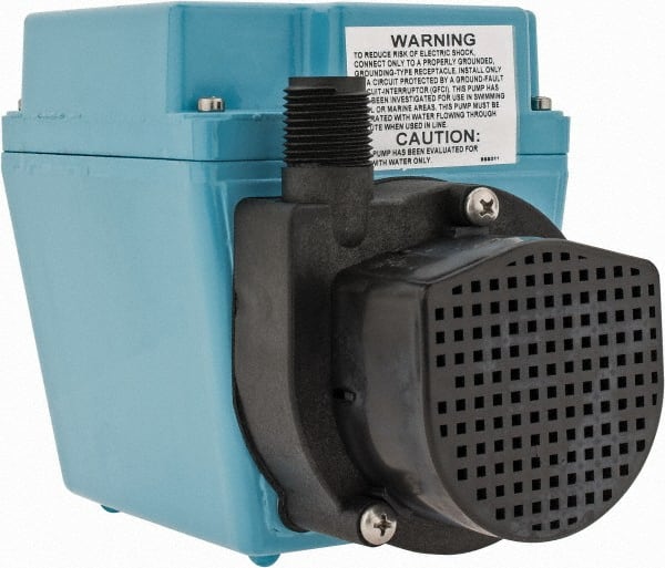 Little Giant Pumps - 1/15 HP, 7.5 psi, Aluminum Miniature Submersible Pump - 1/2 Inch Inlet, 1/2 Inch Outlet, 6 Ft. Long Power Cord, 3.2 Amp - Exact Tooling