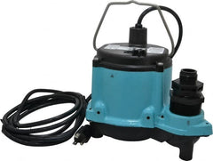 Little Giant Pumps - 1/3 hp, 115 Amp Rating, 115 Volts, Manual Operation, Dewatering Pump - Cast Iron Housing - Exact Tooling