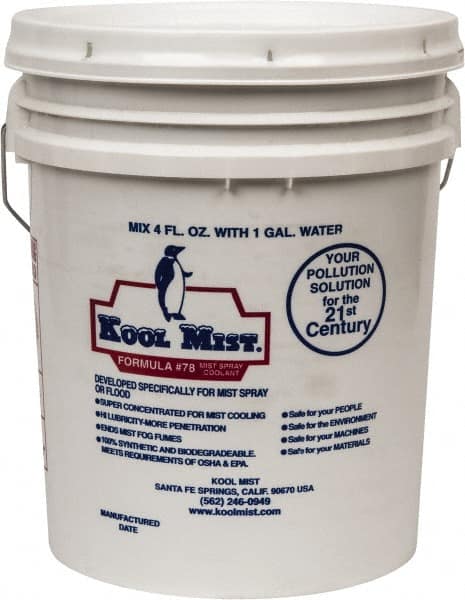 Kool Mist - Formula 78, 5 Gal Pail Cutting Fluid - Water Soluble - Exact Tooling