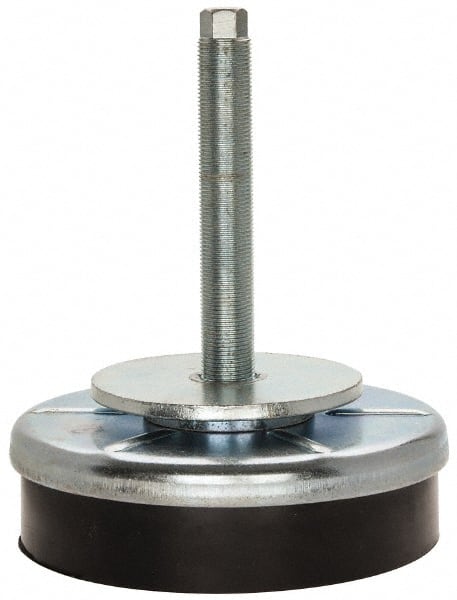 Royal Products - M20 x 1.50 Bolt Thread, Stud Mount Leveling Pad & Mount - 5,500 Max Lb Capacity, 6-1/4" Base Diam - Exact Tooling