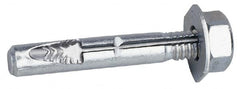 Wej-It - 3/8" Diam, 3/8" Drill, 3-1/2" OAL, Wedge Expansion Concrete Anchor - Steel, Zinc-Plated Finish, Hex Nut Head, Hex Drive, 3/4" Thread Length - Exact Tooling