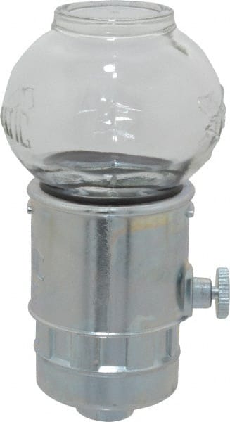 Trico - 1 Outlet, Glass Bowl, 4 Ounce Constant-Level Oil Reservoir - 1/4 NPT Outlet, 2-11/16" Diam x 5-3/4" High - Exact Tooling